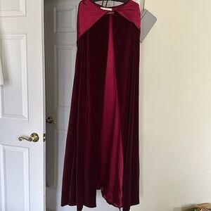 Bordeaux velvet cloak/cape